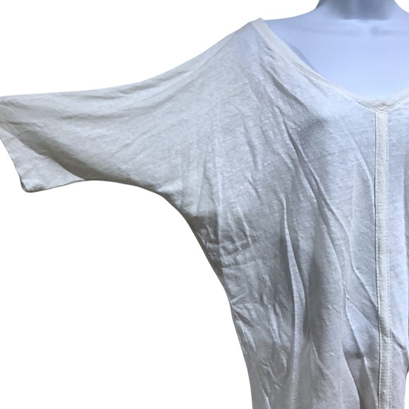 EILEEN FISHER Size XS Ivory 100% Linen Scoop Neck Dolman Sleeve Tee Shirt - Picture 5 of 9